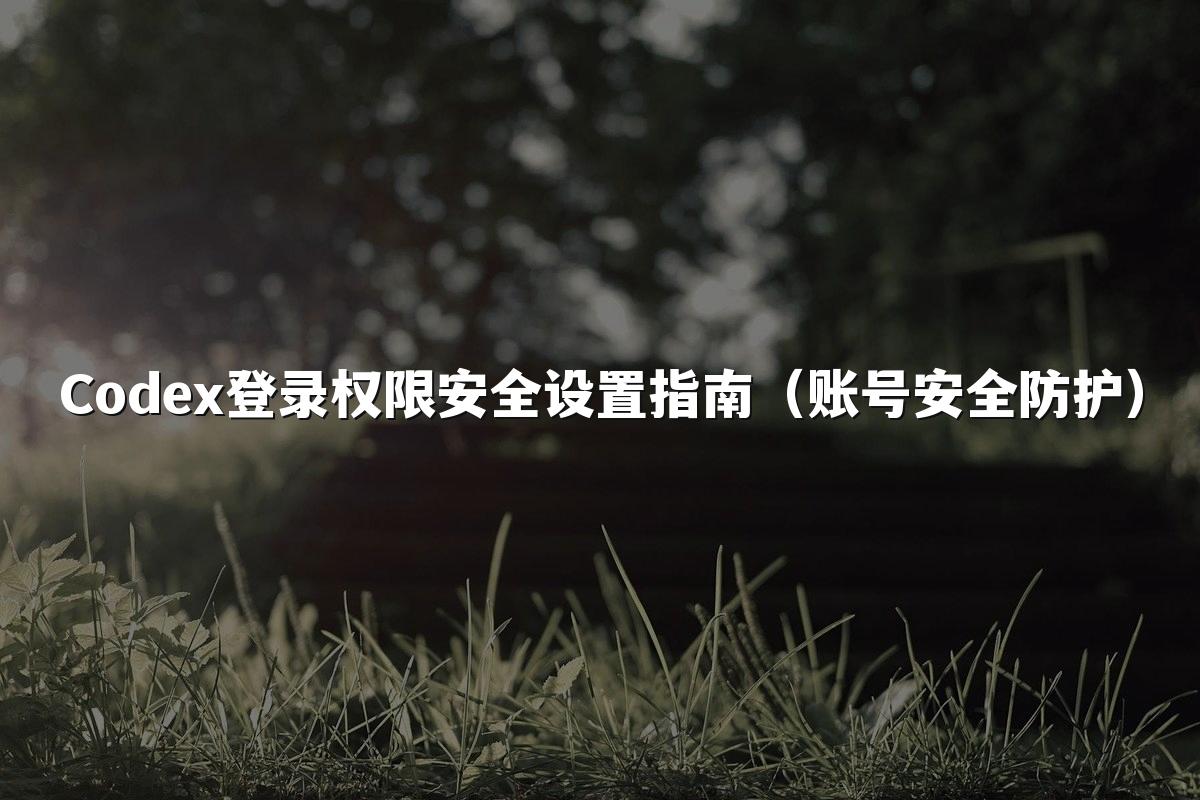 Codex登录权限安全设置指南(账号安全防护)