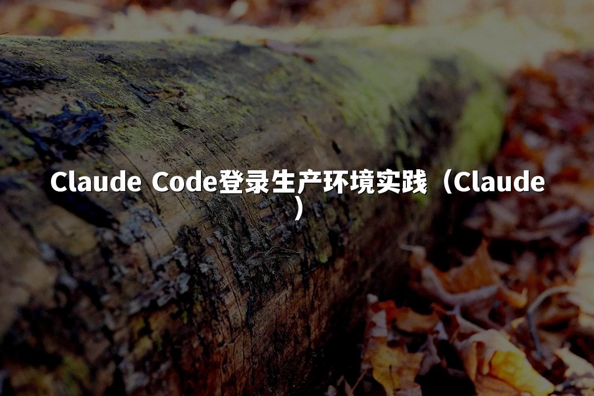Claude Code登录生产环境实践（Claude）