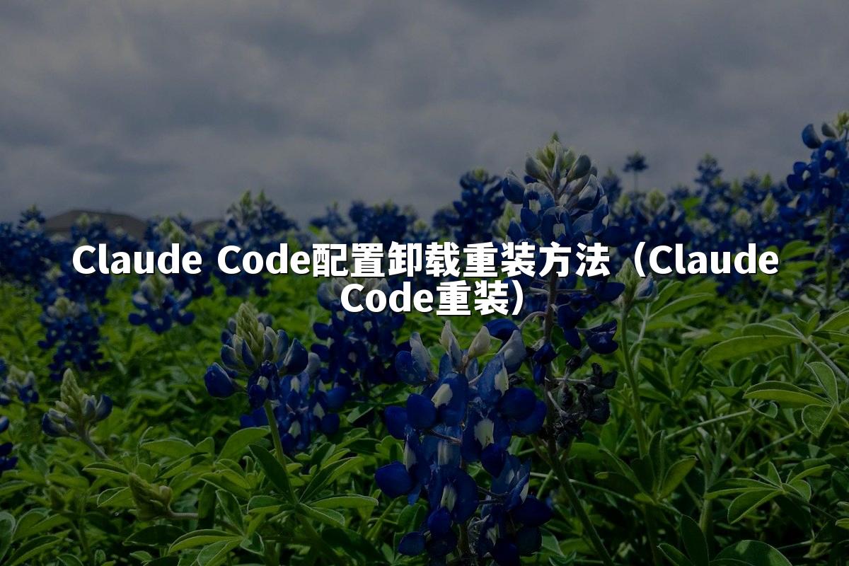 Claude Code配置卸载重装方法（Claude Code重装）