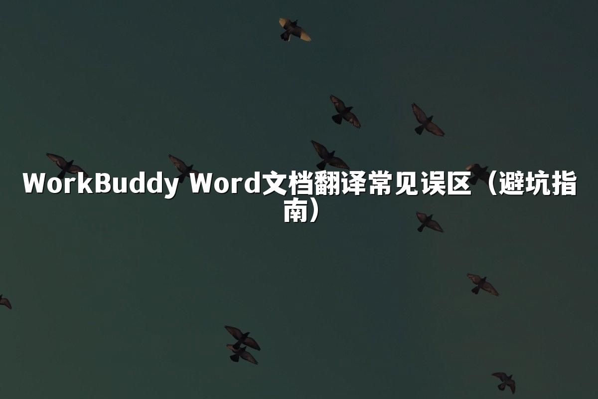 WorkBuddy Word文档翻译常见误区（避坑指南）