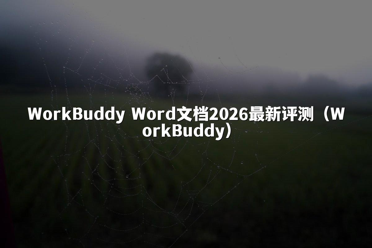 WorkBuddy Word文档2026最新评测(WorkBuddy)