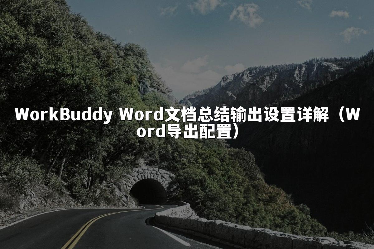WorkBuddy Word文档总结输出设置详解（Word导出配置）