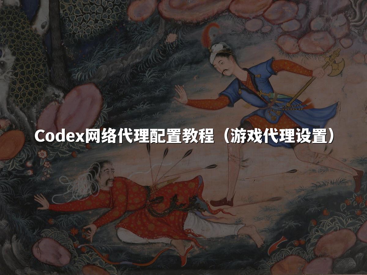 Codex网络代理配置教程(游戏代理设置)
