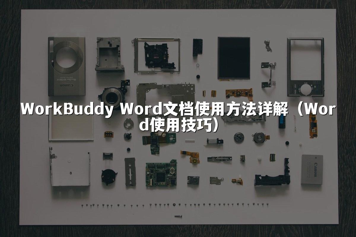 WorkBuddy Word文档使用方法详解(Word使用技巧)