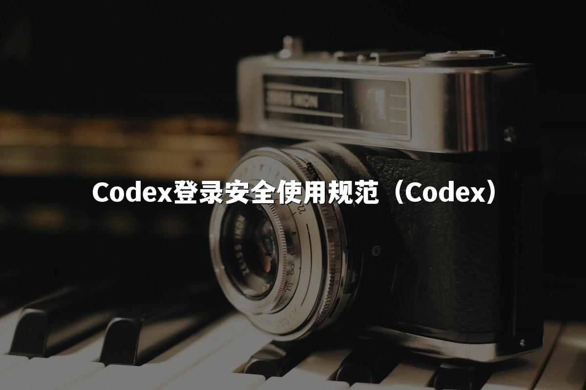 Codex登录安全使用规范(Codex)