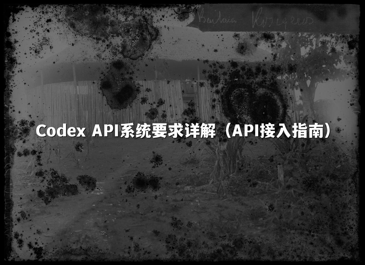 Codex API系统要求详解（API接入指南）