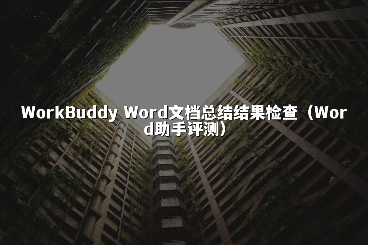 WorkBuddy Word文档总结结果检查(Word助手评测)