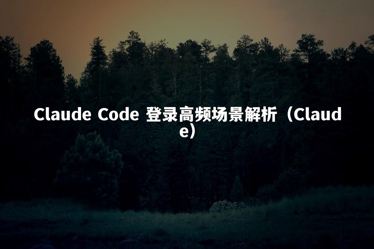 Claude Code 登录高频场景解析（Claude）