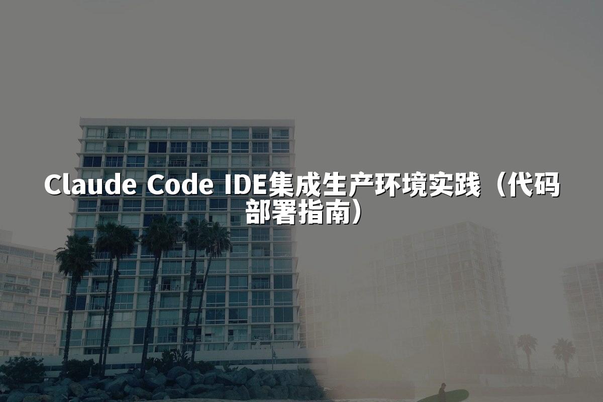 Claude Code IDE集成生产环境实践(代码部署指南)