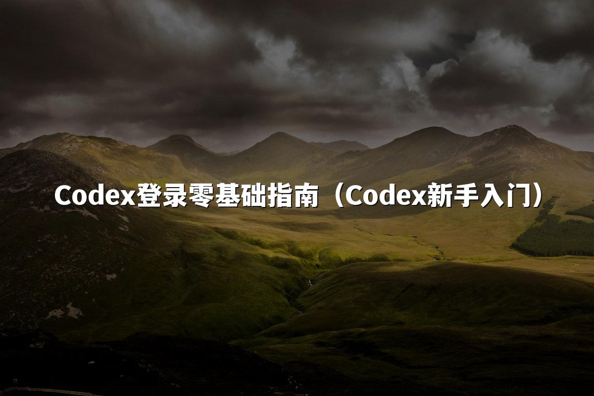 Codex登录零基础指南（Codex新手入门）
