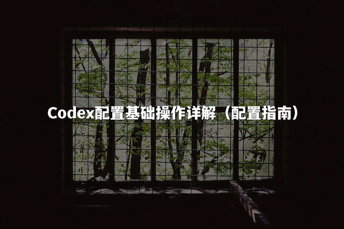Codex配置基础操作详解（配置指南）