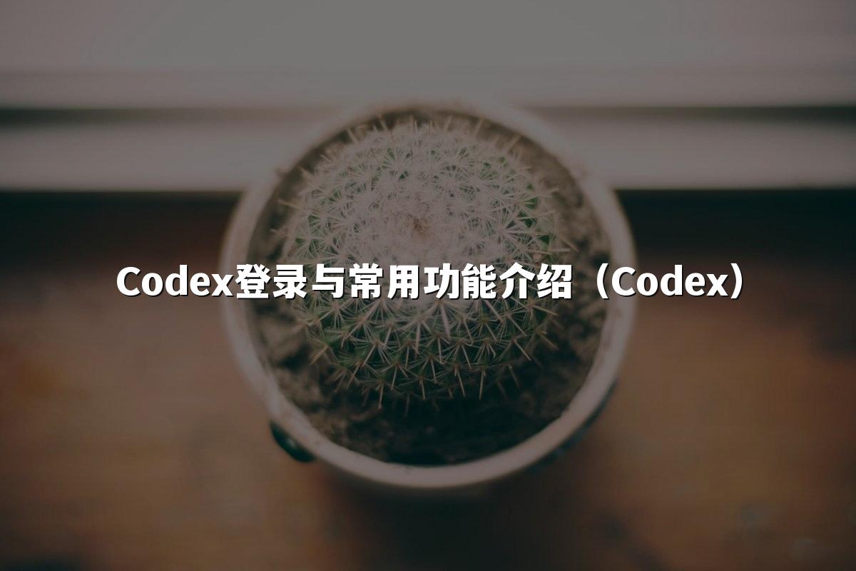 Codex登录与常用功能介绍(Codex)