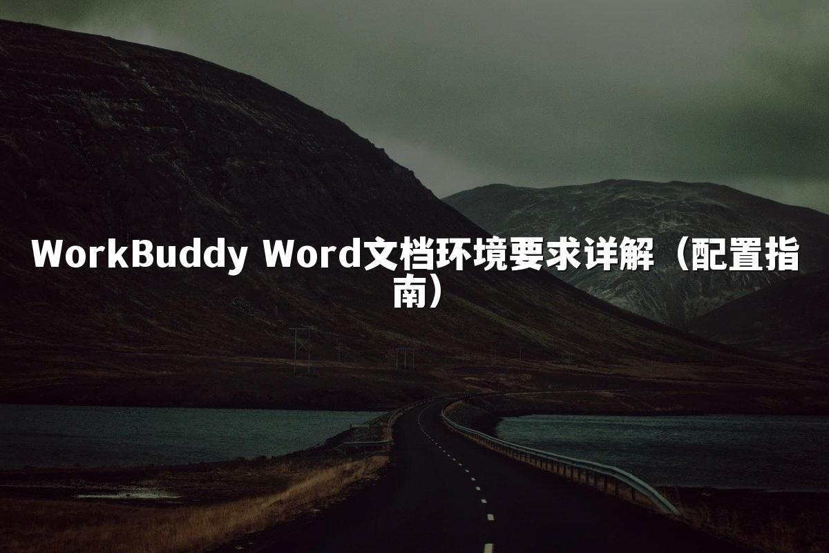 WorkBuddy Word文档环境要求详解（配置指南）