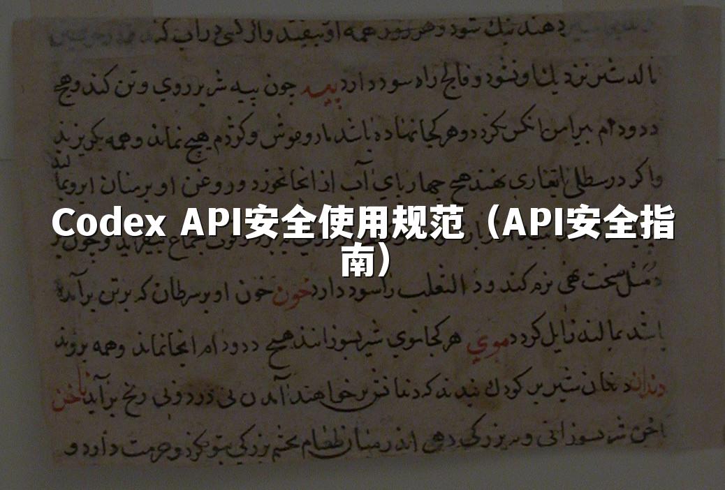Codex API安全使用规范（API安全指南）