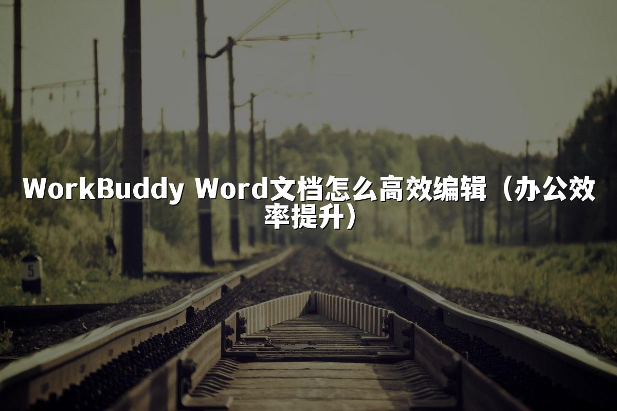 WorkBuddy Word文档怎么高效编辑（办公效率提升）