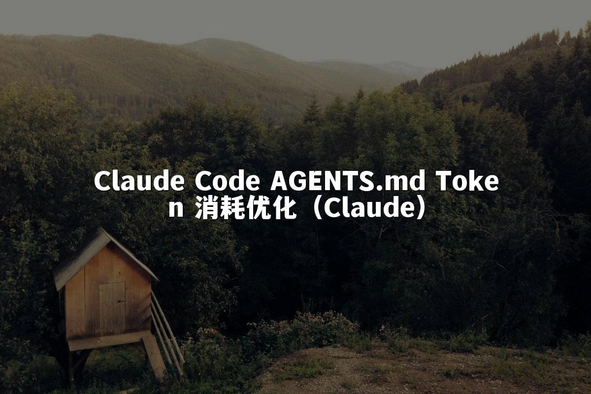 Claude Code AGENTS.md Token 消耗优化(Claude)