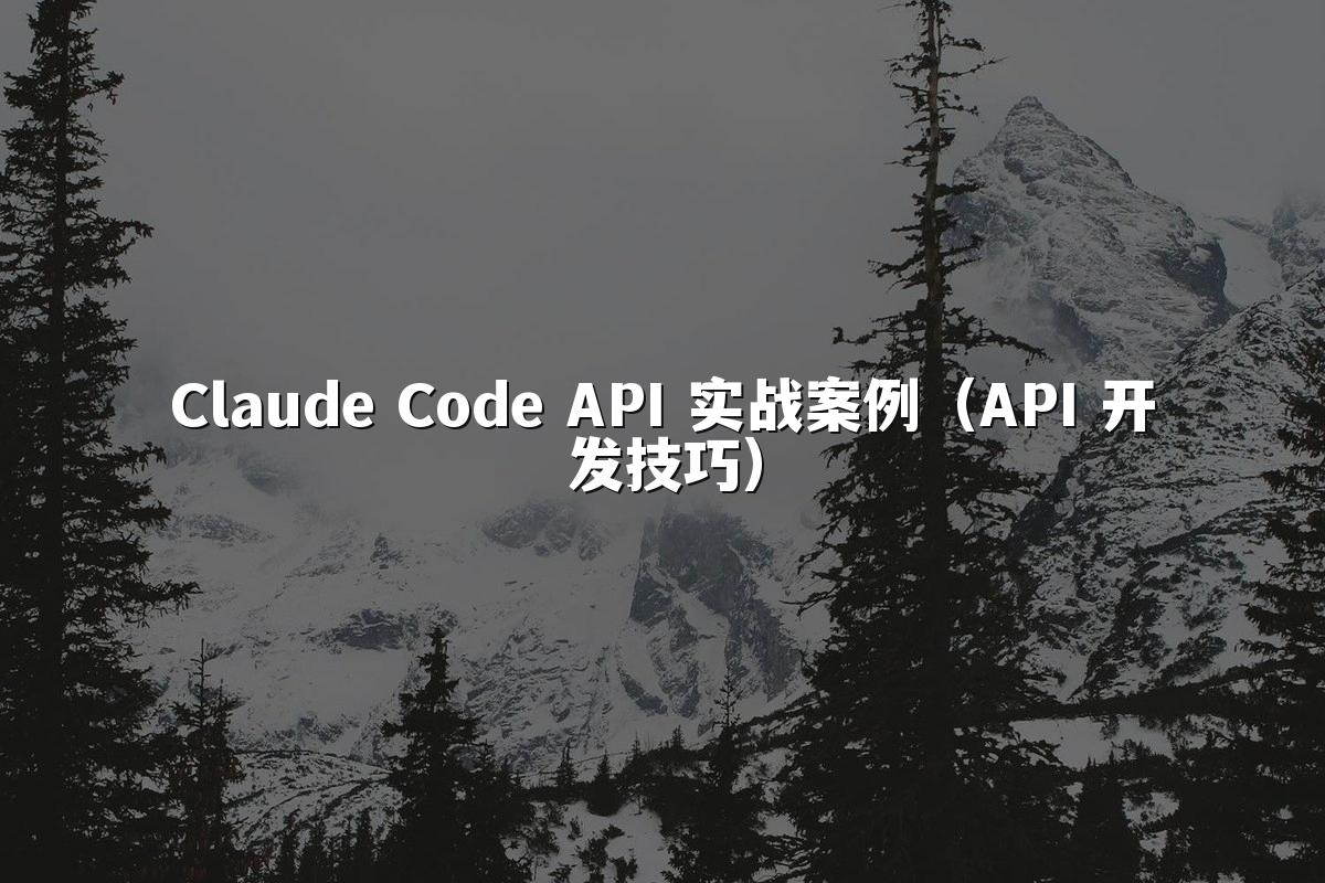 Claude Code API 实战案例（API 开发技巧）