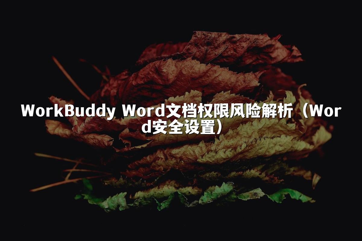 WorkBuddy Word文档权限风险解析(Word安全设置)