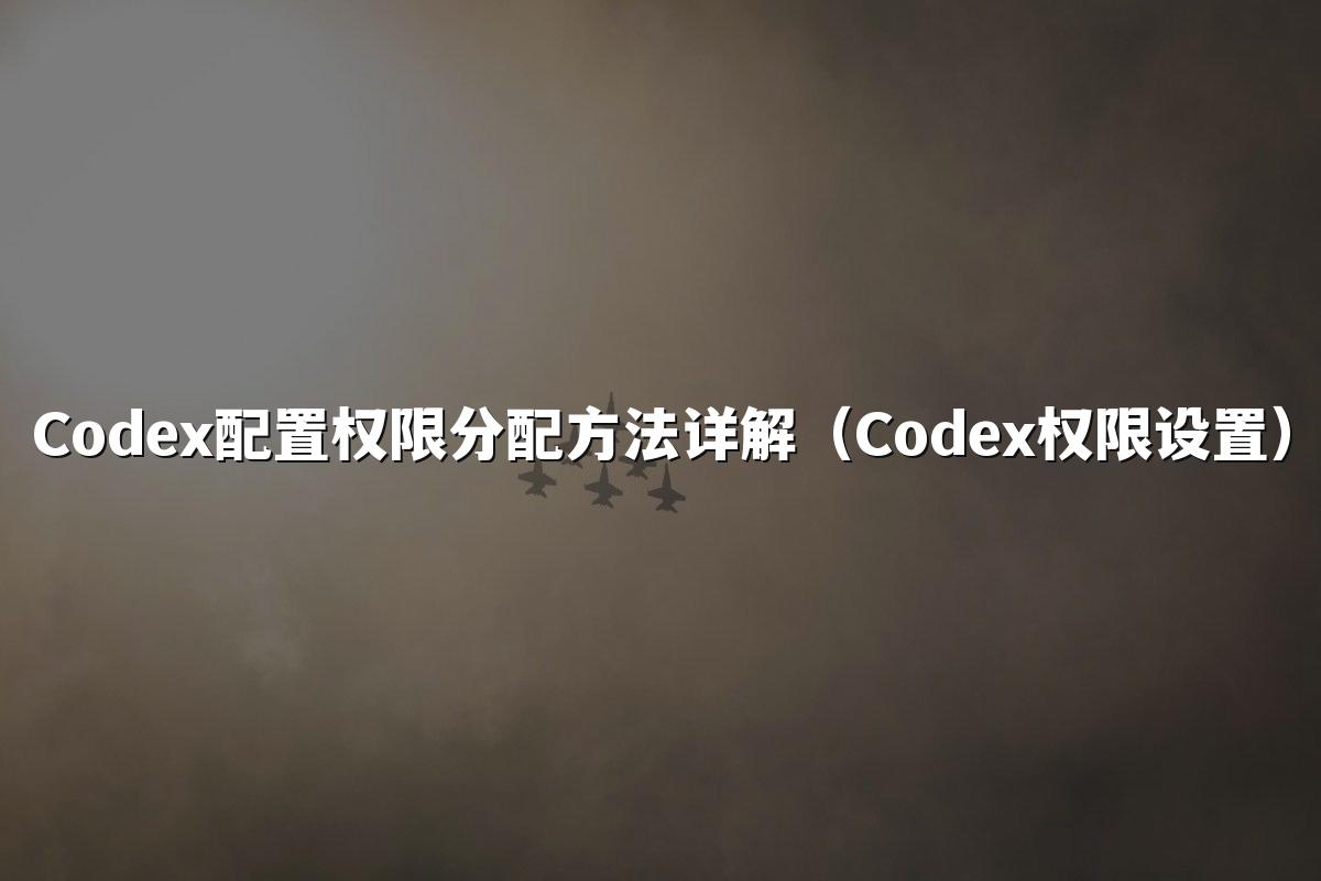 Codex配置权限分配方法详解（Codex权限设置）