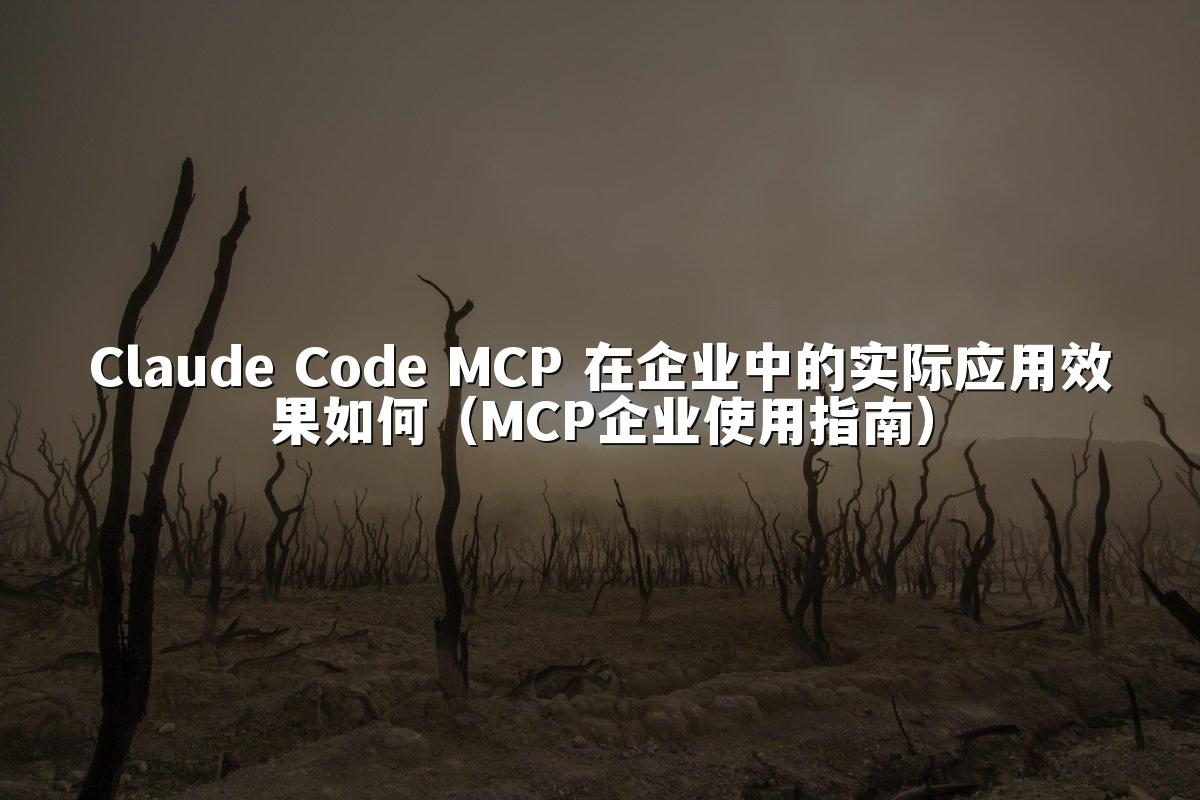 Claude Code MCP 在企业中的实际应用效果如何(MCP企业使用指南)