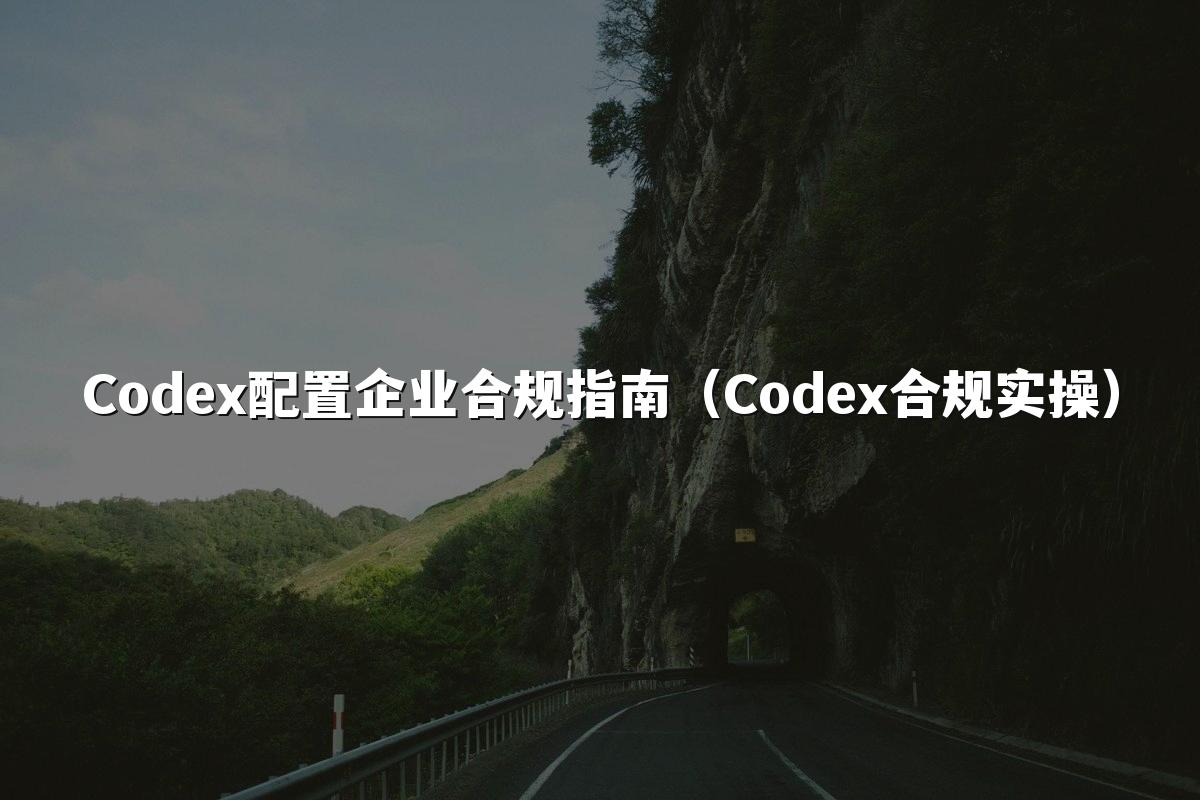 Codex配置企业合规指南(Codex合规实操)