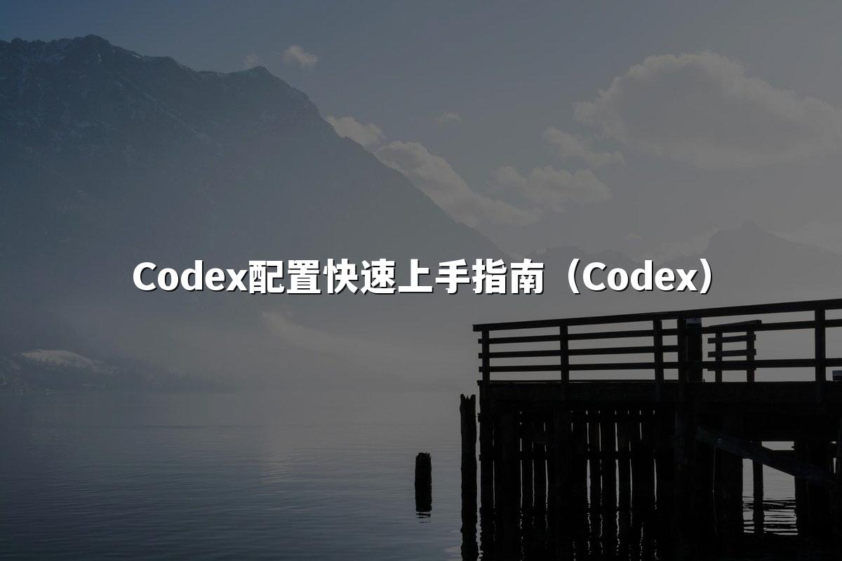 Codex配置快速上手指南（Codex）