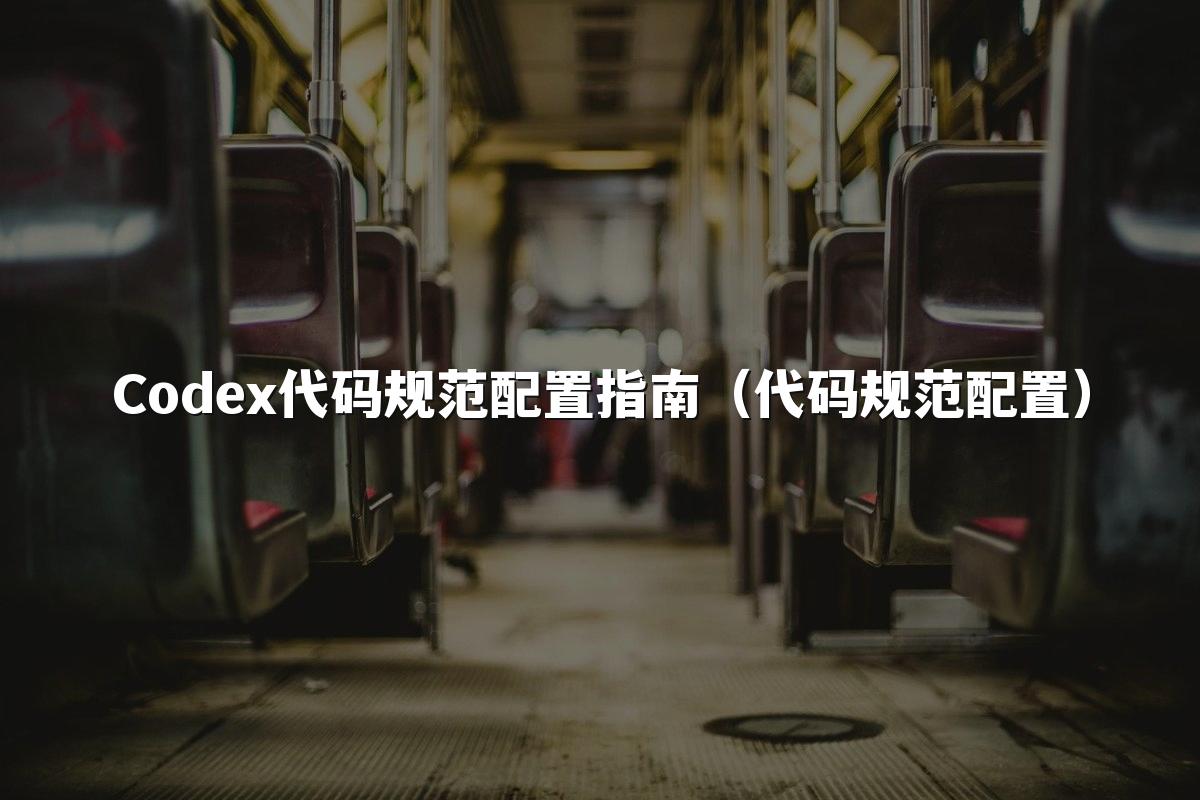 Codex代码规范配置指南(代码规范配置)