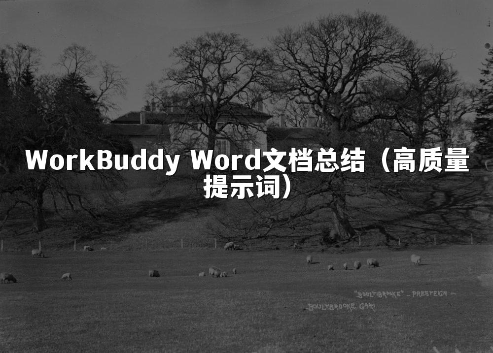 WorkBuddy Word文档总结(高质量提示词)