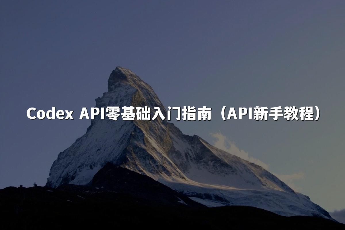 Codex API零基础入门指南(API新手教程)
