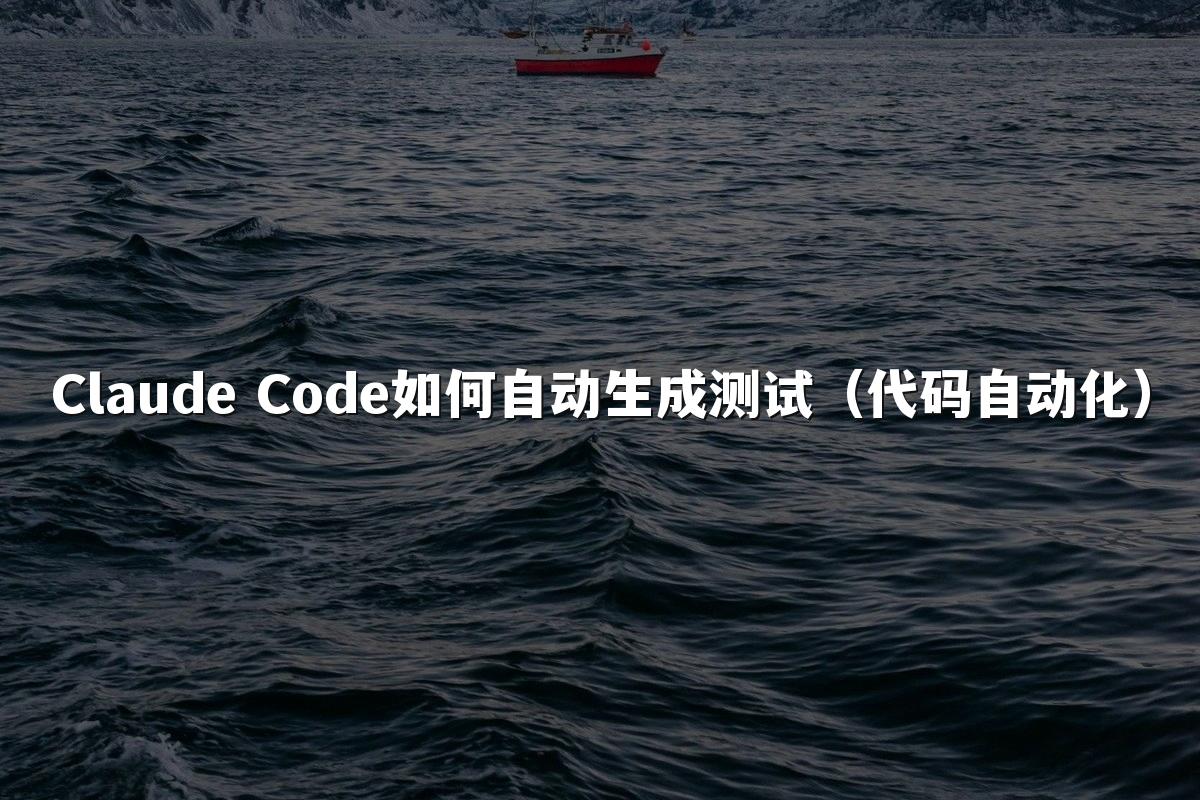 Claude Code如何自动生成测试(代码自动化)