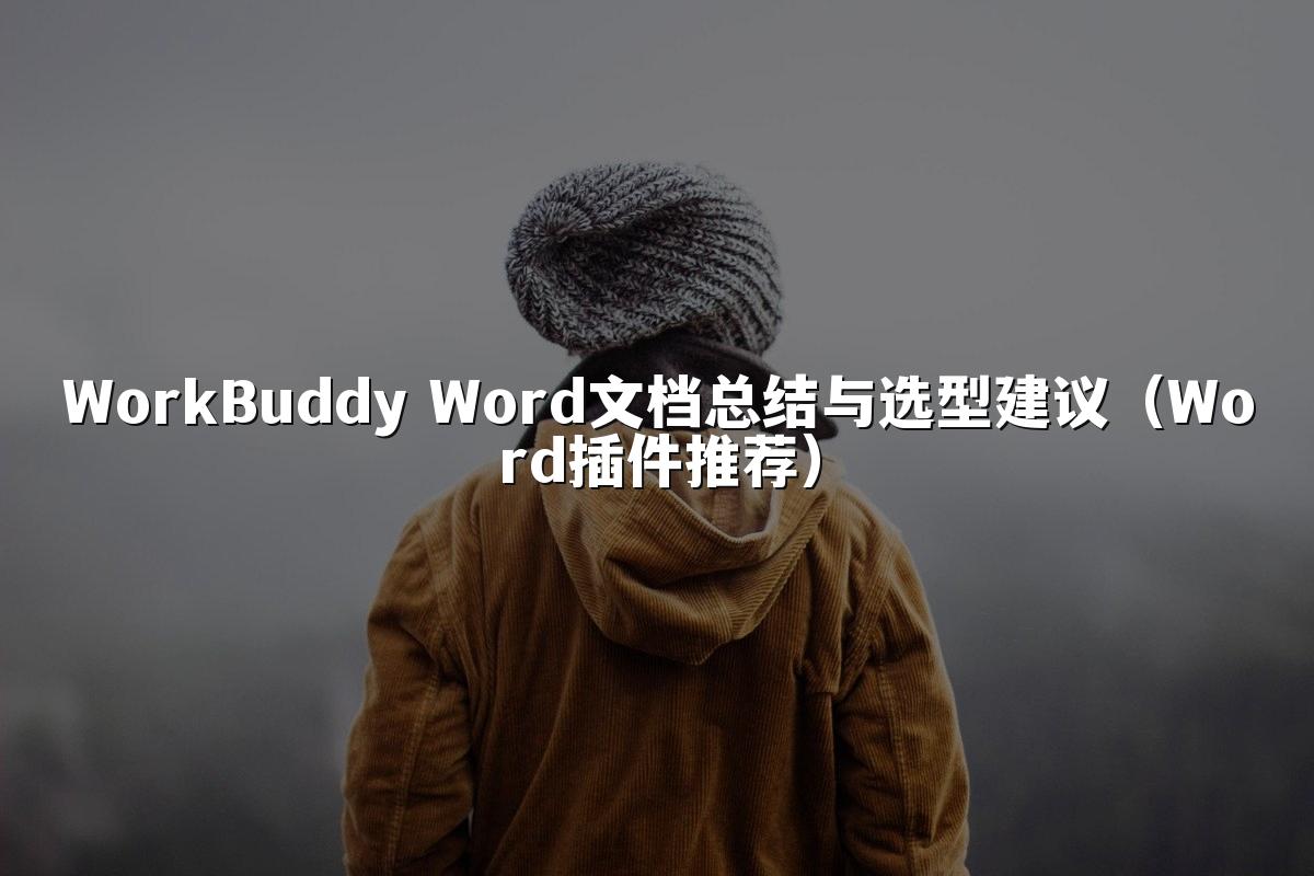 WorkBuddy Word文档总结与选型建议(Word插件推荐)
