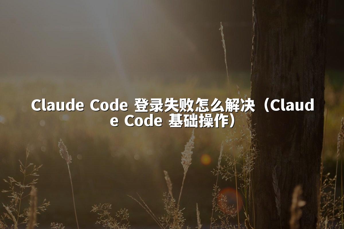 Claude Code 登录失败怎么解决(Claude Code 基础操作)