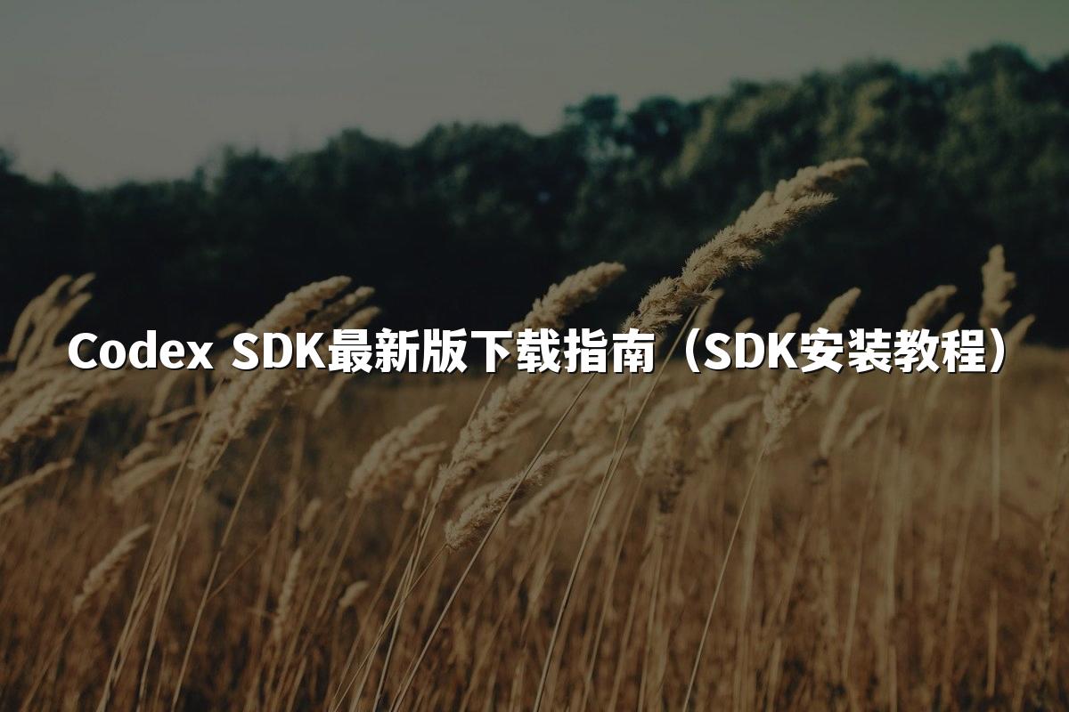 Codex SDK最新版下载指南(SDK安装教程)