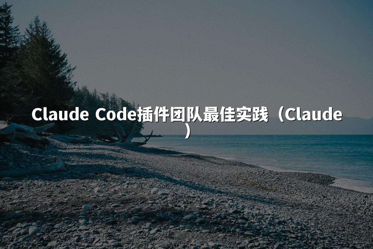 Claude Code插件团队最佳实践（Claude）