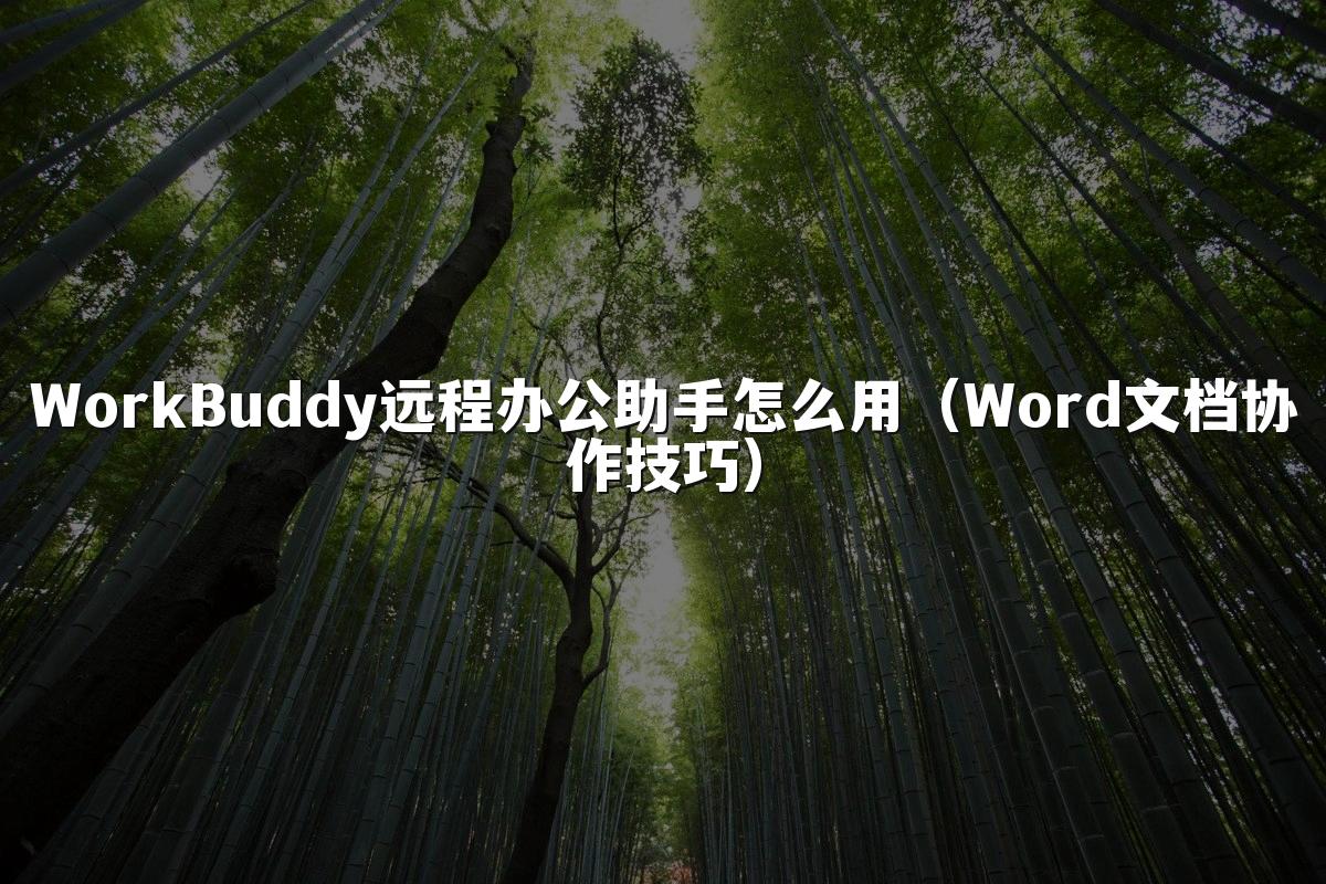 WorkBuddy远程办公助手怎么用（Word文档协作技巧）