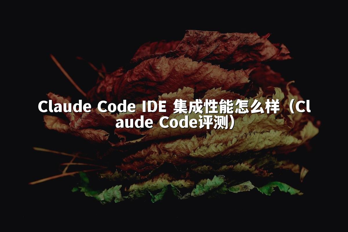 Claude Code IDE 集成性能怎么样(Claude Code评测)
