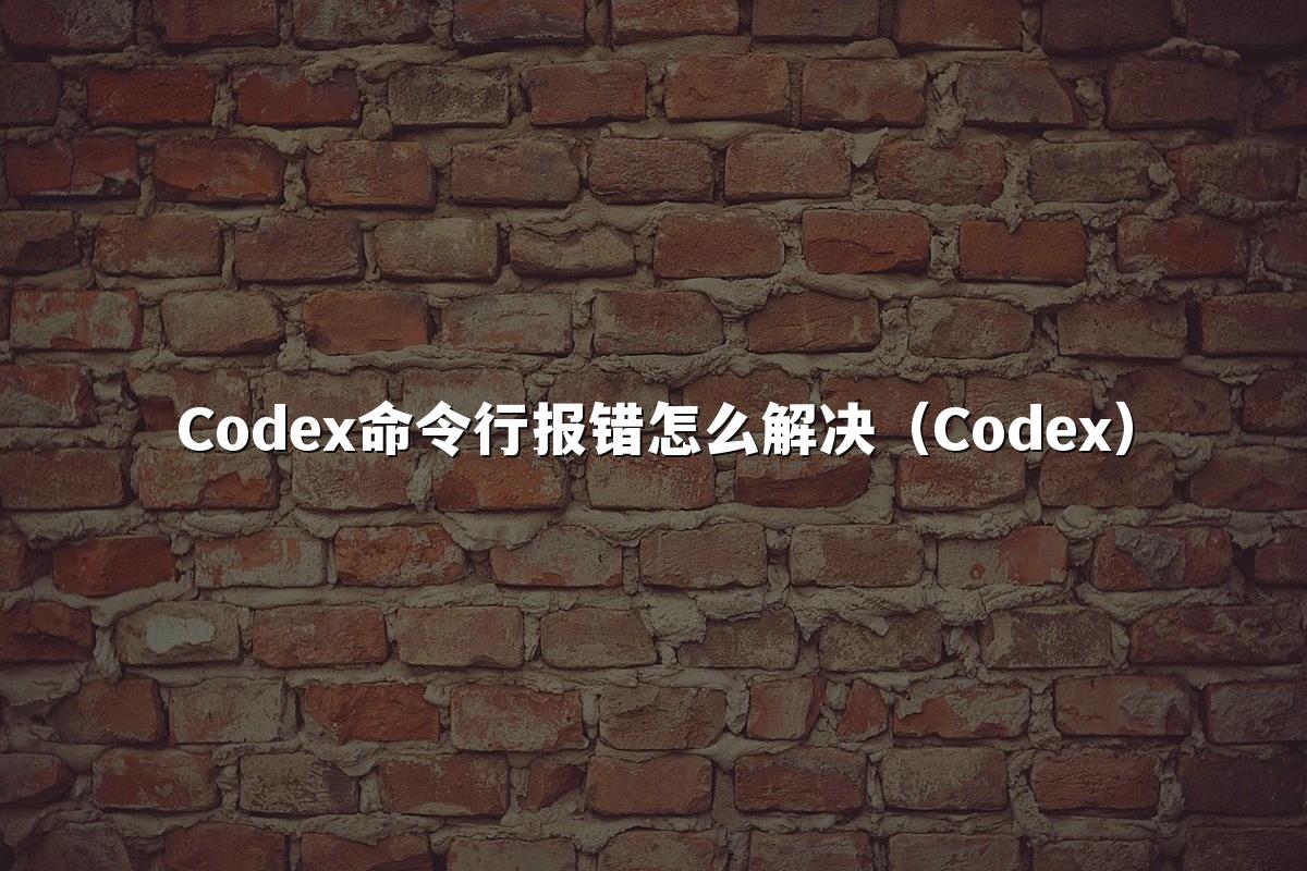 Codex命令行报错怎么解决（Codex）