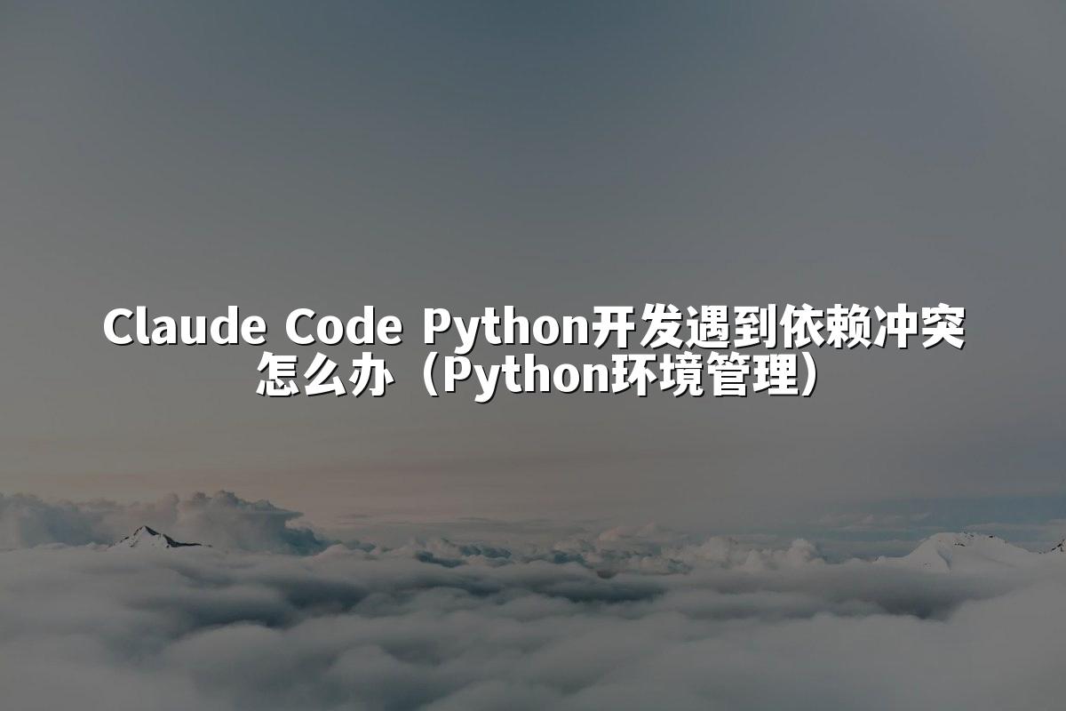 Claude Code Python开发遇到依赖冲突怎么办（Python环境管理）