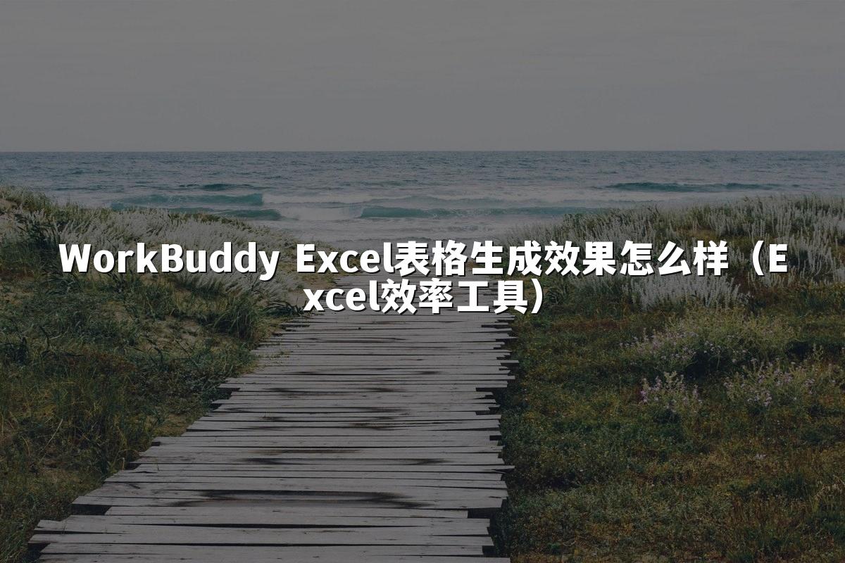WorkBuddy Excel表格生成效果怎么样(Excel效率工具)
