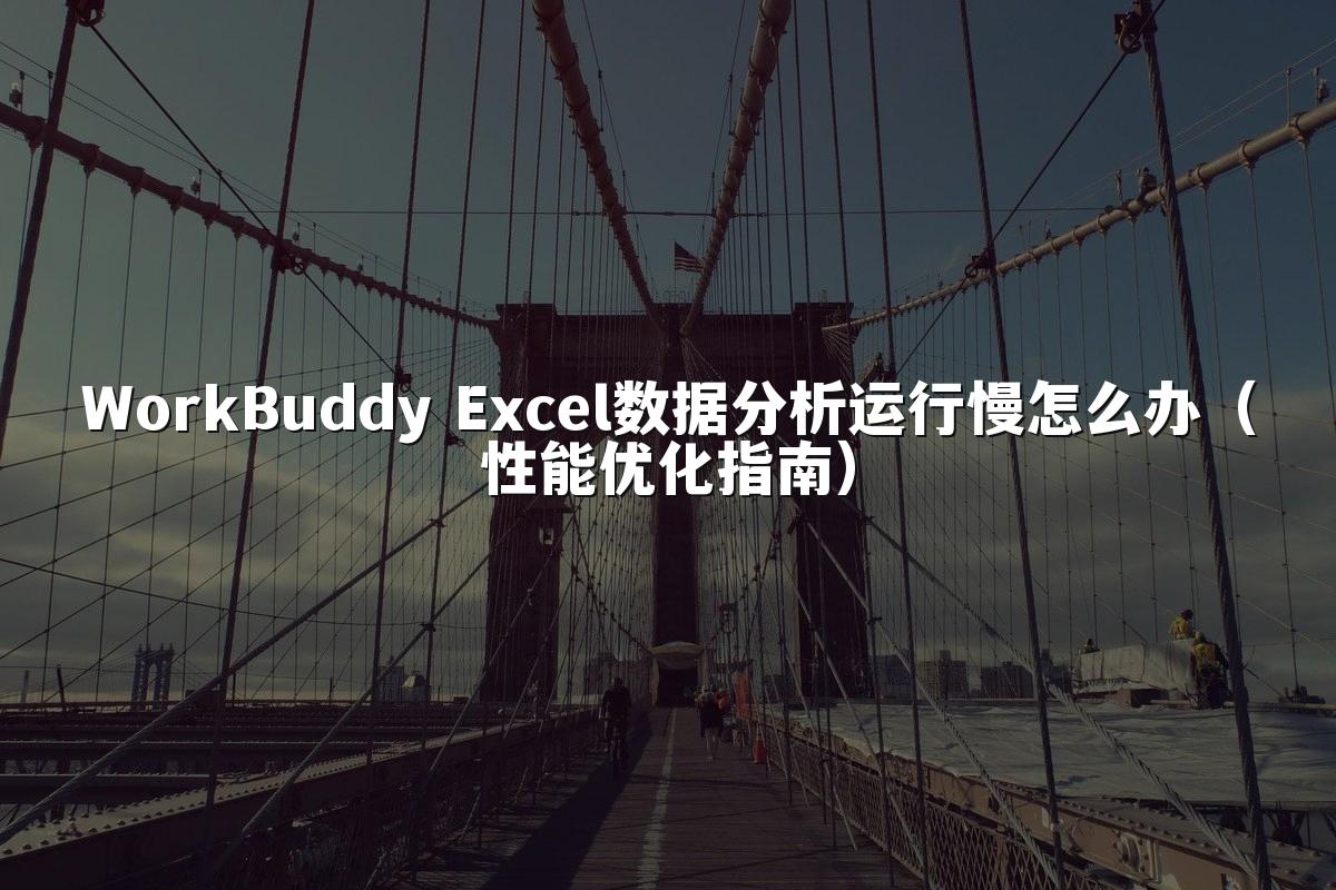 WorkBuddy Excel数据分析运行慢怎么办（性能优化指南）