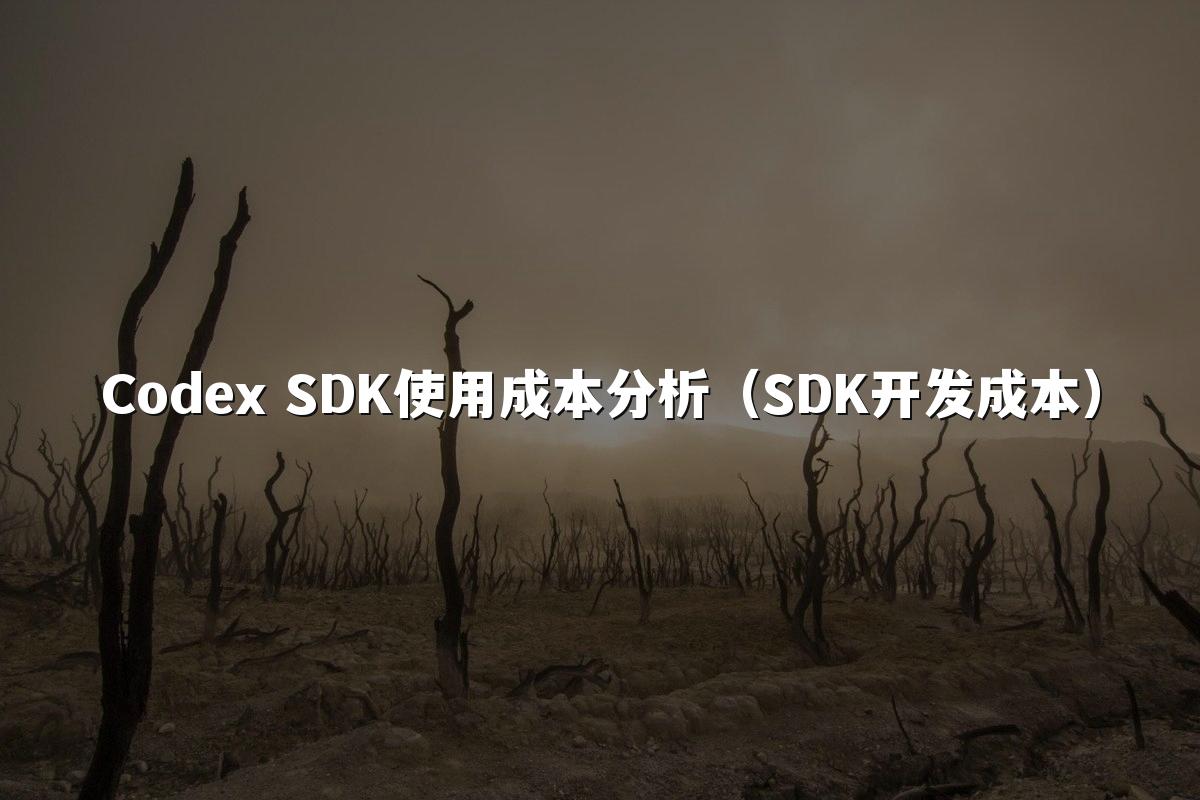 Codex SDK使用成本分析(SDK开发成本)