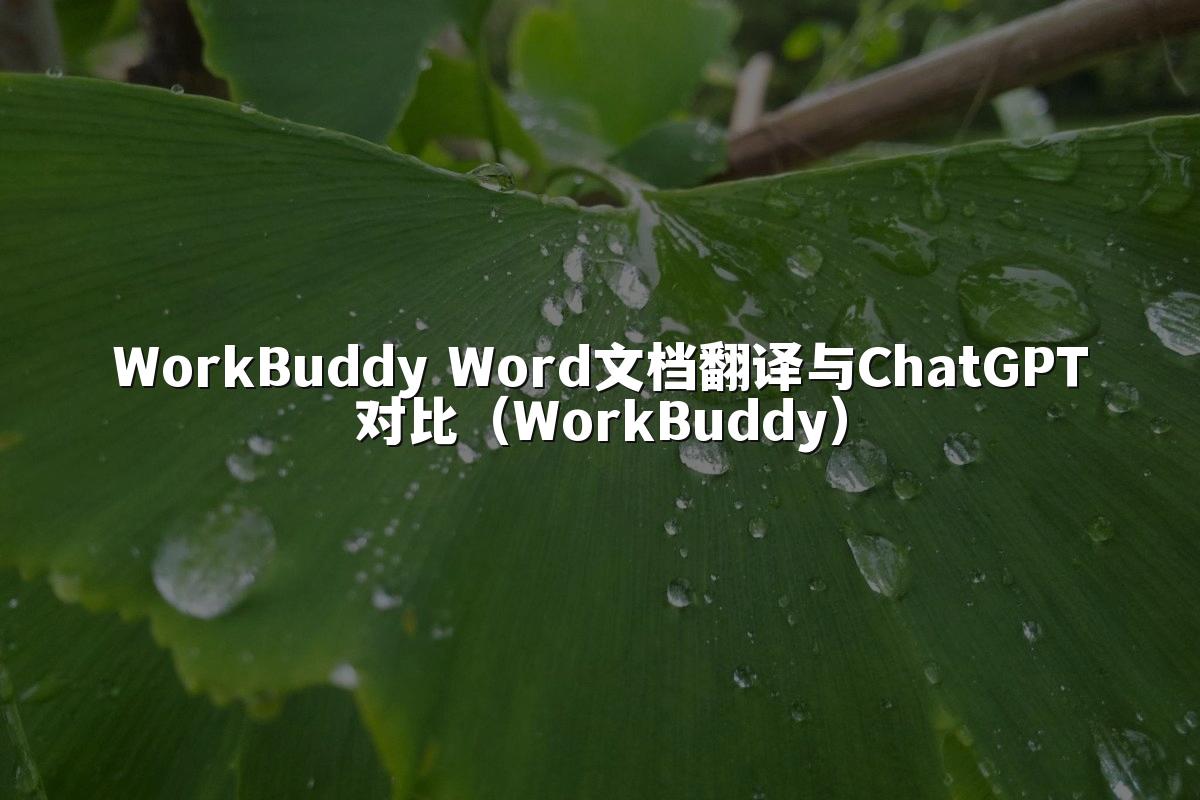 WorkBuddy Word文档翻译与ChatGPT对比(WorkBuddy)