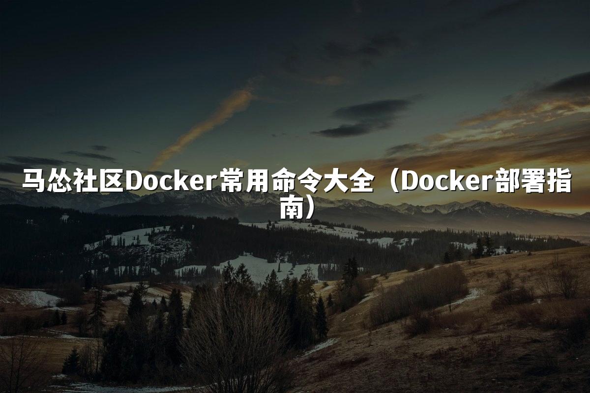 马怂社区Docker常用命令大全(Docker部署指南)
