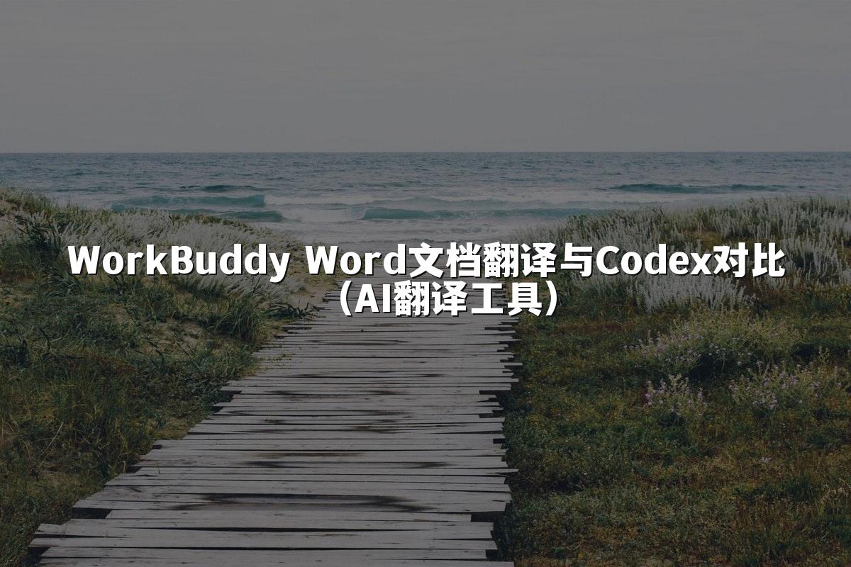 WorkBuddy Word文档翻译与Codex对比(AI翻译工具)