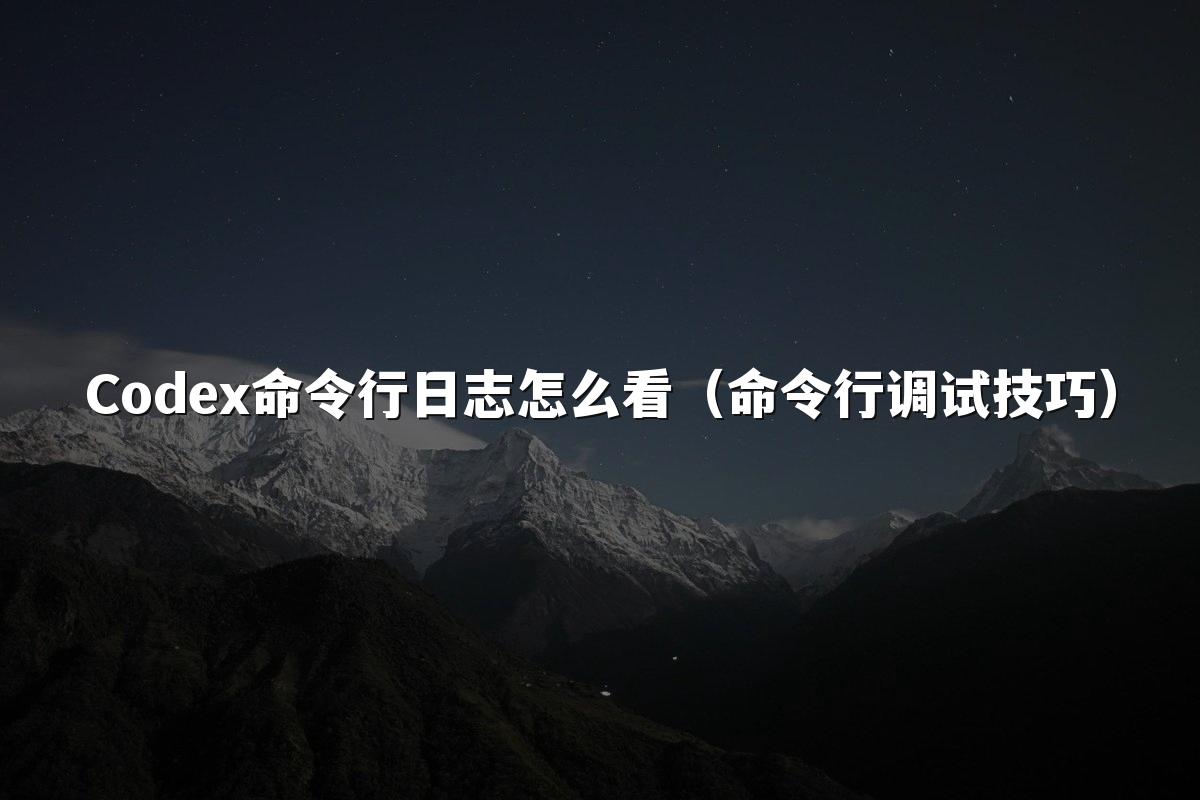 Codex命令行日志怎么看（命令行调试技巧）