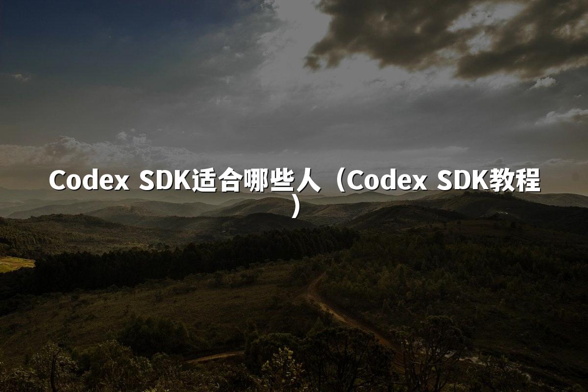 Codex SDK适合哪些人(Codex SDK教程)