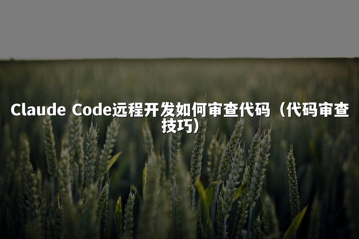 Claude Code远程开发如何审查代码(代码审查技巧)
