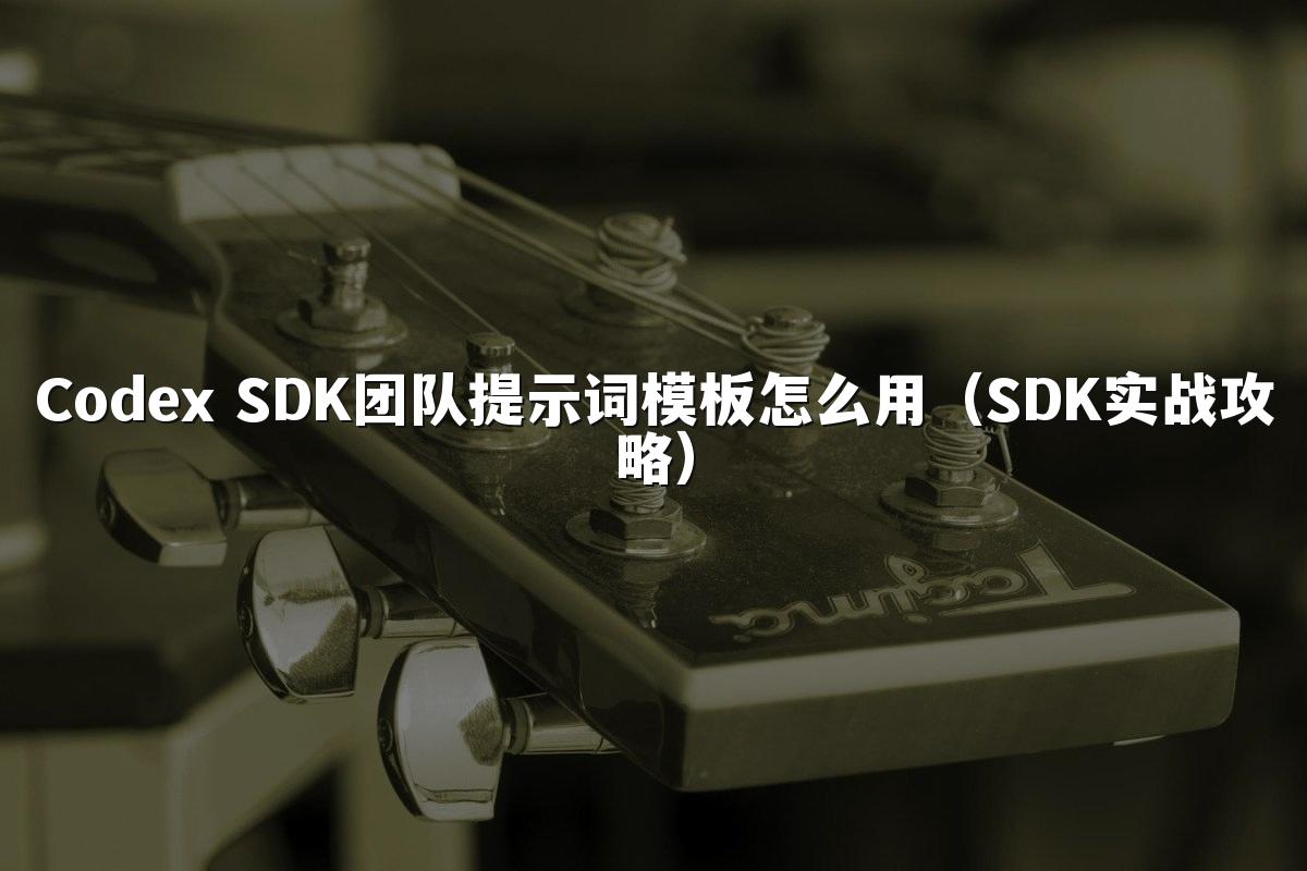 Codex SDK团队提示词模板怎么用（SDK实战攻略）