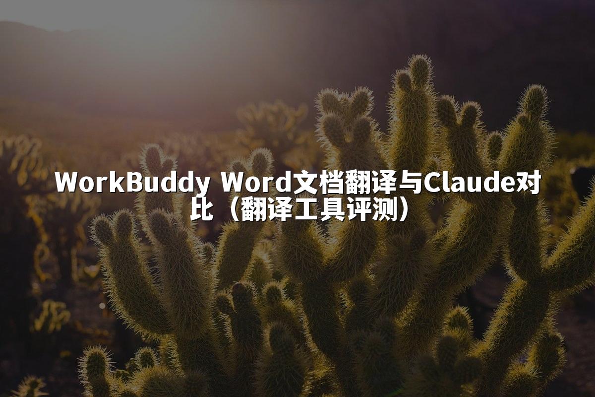 WorkBuddy Word文档翻译与Claude对比(翻译工具评测)