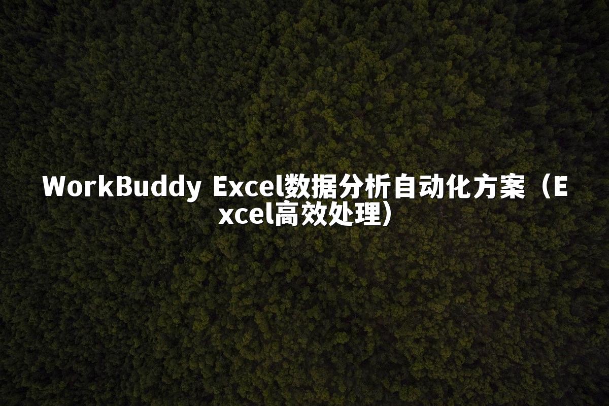 WorkBuddy Excel数据分析自动化方案(Excel高效处理)